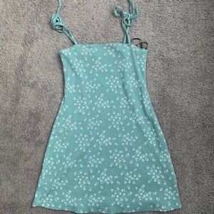 Bright coral green dress